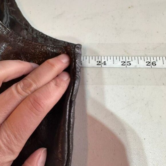 Vintage Direct Source Men's Leather Lined‎ Sleeveless Vest Patchwork Brown Large - Picture 12 of 13